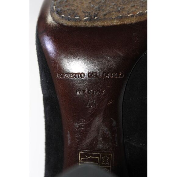 Robert Del Carlo Womens Side Zip Block Heel Ankle Booties Black Suede Size 41 - Picture 5 of 5